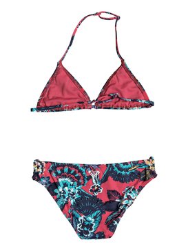 roxy, Let The Surf - Conjunto de Bikini Triangular Tiki para Chicas 8-16, ROUGE RED MAHNA MAHNA (mlj5) Let The Surf - Tiki Tri Bikini Set for Girls 8-16 ERGX203118