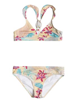 roxy, Salt Memory - Conjunto de Bikini Triangular Fijo para Chicas 8-16, SUNSHINE TIARE FLOWER (yeq6) Salt Memory - Fixed Tri Bikini Set for Girls 8-16 ERGX203126