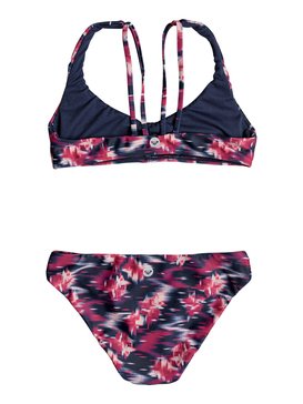 roxy, Tropi Sporty - Conjunto de Bikini Triangular Tiki para Chicas 8-16, DRESS BLUES NEON WATERFALL (mlj1) Tropi Sporty - Tri Bikini Set for Girls 8-16 ERGX203132