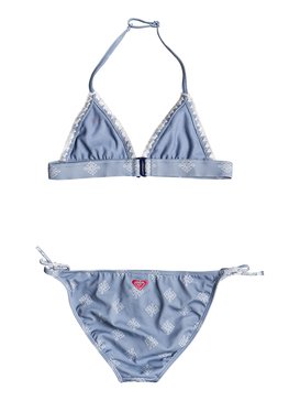 roxy, Nautical Summer - Fixed Tri Bikini Set, BLUE SHADOW BANDANA KIDS (bkq6) Nautical Summer - Fixed Tri Bikini Set ERGX203134