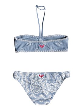 roxy, Nautical Summer - Ensemble de bikini bandeau, BLUE SHADOW BANDANA KIDS (bkq6) Nautical Summer - Bandeau Bikini Set ERGX203135