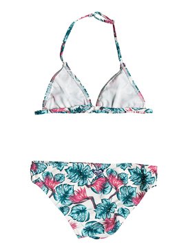 roxy, Beach Days - Conjunto de Bikini Triangular Tiki para Chicas 8-16, MARSHMALLOW ABYSSAL TROPICAL (xwgr) Beach Days - Tiki Tri Bikini Set for Girls 8-16 ERGX203141
