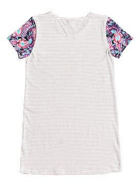 roxy, Surfing Miami - Robe tee-shirt pour Fille 8-16 ans, MARSHMALLOW BASIC STRIPE 2 (wbt1) Surfing Miami - T-Shirt Dress for Girls 8-16 ERGX603011