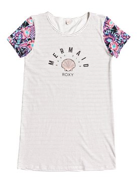 roxy, Surfing Miami - Robe tee-shirt pour Fille 8-16 ans, MARSHMALLOW BASIC STRIPE 2 (wbt1) Surfing Miami - T-Shirt Dress for Girls 8-16 ERGX603011