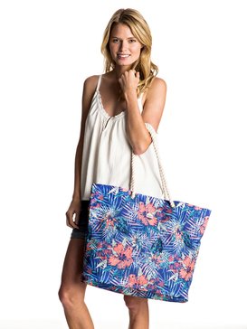 roxy, Пляжная сумка Printed Tropical Vibe с принтом, ROYAL BLUE BEYOND LOVE (pqf6) Printed Tropical Vibe - Printed Beach Bag ERJBT03049