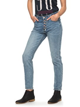 roxy, I Feel Free - Vaqueros de corte recto de cintura alta para Mujer, MEDIUM BLUE (bmtw) I Feel Free - High Waisted Straight Fit Jeans for Women ERJDP03166