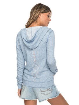 roxy, Толстовка на молнии Trippin Embelishment, BLUE SHADOW HEATHERED (bkqh) Trippin Embelishment - Zip-Up Hoodie for Women ERJFT03701