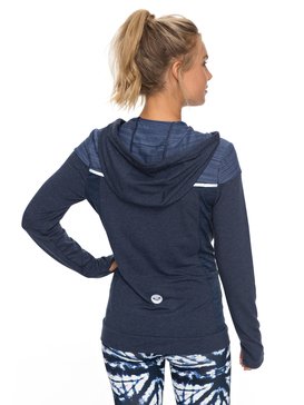 roxy, Crazy Feeling - Sudadera de Diseño Técnico con Capucha y Cremallera, DRESS BLUES (btk0) Crazy Feeling - Technical Zip-Up Hoodie ERJFT03716