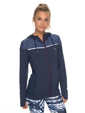 roxy, Crazy Feeling - Sudadera de Diseño Técnico con Capucha y Cremallera, DRESS BLUES (btk0) Crazy Feeling - Technical Zip-Up Hoodie ERJFT03716