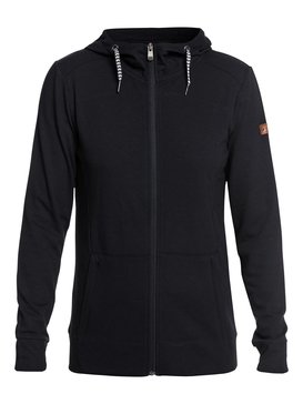 roxy, Delta - Sudadera de diseño técnico con capucha y cremallera para Mujer, TRUE BLACK (kvj0) Delta - Technical Zip-Up Hoodie for Women ERJFT03738