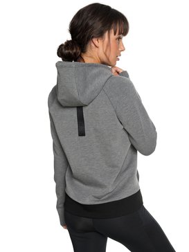 roxy, By Here Now - Sweat à capuche en matière contrecollée pour Femme, CHARCOAL HEATHER (ktah) By Here Now - Bonded Hoodie for Women ERJFT03784