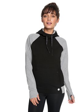 roxy, By Here Now - Sweat à capuche en matière contrecollée pour Femme, TRUE BLACK (kvj0) By Here Now - Bonded Hoodie for Women ERJFT03784