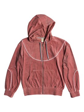 roxy, Smouldering Flame - Velours-Kapuzenpulli mit Reißverschluss für Frauen, WITHERED ROSE (mmg0) Smouldering Flame - Velour Zip-Up Hoodie for Women ERJFT03813