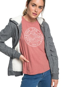 roxy, Trippin Sherpa - Kapuzenpulli mit Reißverschluss für Frauen, TRUE BLACK (kvj0) Trippin Sherpa - Zip-Up Hoodie for Women ERJFT03821