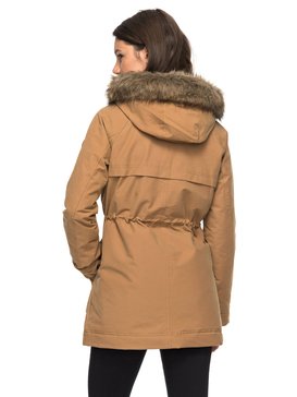 roxy, Mountain Song - Giacca Longline con cappuccio e finta pelliccia, TOBACCO BROWN (cmk0) Mountain Song - Longline Hooded Jacket with Faux Fur ERJJK03195