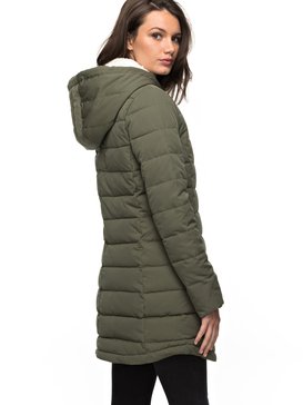 roxy, Парка Glassy Coast, DUSTY OLIVE (gpb0) Glassy Coast - Water Repellent Padded Parka for Women ERJJK03204