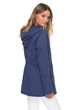 roxy, Crazy Clouds - Veste de pluie longue à capuche pour Femme, DEEP COBALT (bre0) Crazy Clouds - Long Hooded Raincoat for Women ERJJK03227