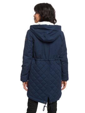 roxy, Slalom Chic - Chaqueta acolchada impermeable con capucha para Mujer, DRESS BLUES (btk0) Slalom Chic - Waterproof Hooded Padded Jacket for Women ERJJK03231