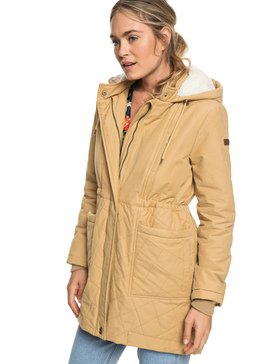 roxy, Slalom Chic - Chaqueta acolchada impermeable con capucha para Mujer, CURRY (tjq0) Slalom Chic - Waterproof Hooded Padded Jacket for Women ERJJK03231
