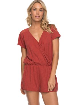 roxy, Salty Evening - Mono Corto de Manga Corta para Mujer, TANDOORI SPICE (npq0) Salty Evening - Short Sleeve Playsuit for Women ERJKD03168