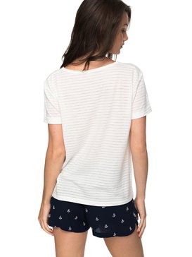 roxy, Earlybird Gang - T Shirt col rond pour Femme, MARSHMALLOW (wbt0) Earlybird Gang - T-Shirt for Women ERJKT03351