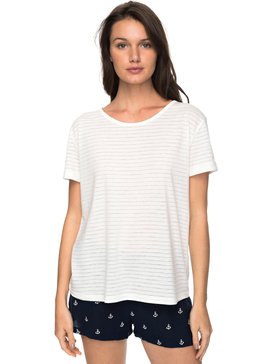 roxy, Earlybird Gang - T Shirt col rond pour Femme, MARSHMALLOW (wbt0) Earlybird Gang - T-Shirt for Women ERJKT03351