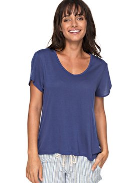 roxy, All About Sun - Top à manches courtes pour Femme, DEEP COBALT (bre0) All About Sun - Short Sleeve Top for Women ERJKT03355