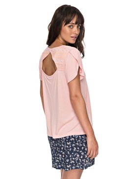 roxy, All About Sun - Top à manches courtes pour Femme, ROSE TAN (mhb0) All About Sun - Short Sleeve Top for Women ERJKT03355