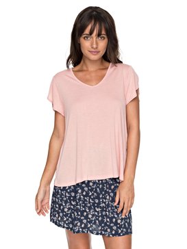 roxy, All About Sun - Top à manches courtes pour Femme, ROSE TAN (mhb0) All About Sun - Short Sleeve Top for Women ERJKT03355
