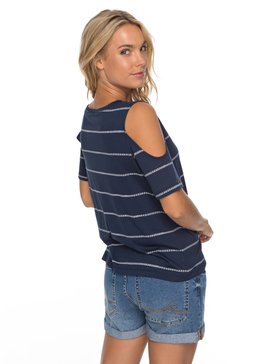 roxy, Uptown Sun - Schulterfreies T-Shirt für Frauen, DRESS BLUES BOAT STRIPES (btk5) Uptown Sun - Cold Shoulder T-Shirt for Women ERJKT03358