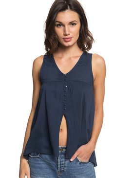 roxy, Delila Lace - Top con Botones en la Parte Delantera, DRESS BLUES (btk0) Delila Lace - Button Front Top ERJKT03361
