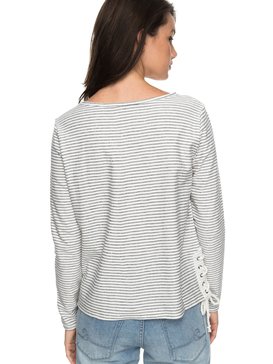 roxy, Slice Of Heaven - T shirt manches longues col V pour Femme, MARSHMALLOW (wbt0) Slice Of Heaven - Long Sleeve Top for Women ERJKT03366