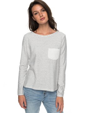roxy, Slice Of Heaven - T shirt manches longues col V pour Femme, MARSHMALLOW (wbt0) Slice Of Heaven - Long Sleeve Top for Women ERJKT03366