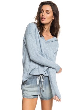 roxy, Sunset Surfside - Sweater in Ponchomodel met Capuchon, BLUE SHADOW (bkq0) Sunset Surfside - Hooded Poncho Sweatshirt ERJKT03367