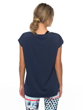 roxy, Parisian Walkway - Camiseta Técnica de Manga Cap más Corta, DRESS BLUES (btk0) Parisian Walkway - Technical Cap Sleeve T-Shirt ERJKT03395