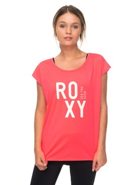 roxy, Parisian Walkway - Camiseta Técnica de Manga Cap más Corta, SMOCKING RED (mlj0) Parisian Walkway - Technical Cap Sleeve T-Shirt ERJKT03395