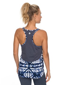 roxy, Easy Game - Débardeur de sport pour Femme, DRESS BLUES GEOMETRIC FEELING (btk6) Easy Game - Technical Vest Top for Women ERJKT03402