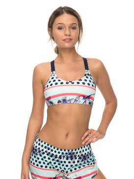 roxy, Lhassa 3 - Brassière de sport pour Femme, BLUE LIGHT RAIN DAZE SMALL (bek7) Lhassa 3 - Sports Bra for Women ERJKT03405