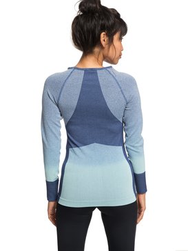 roxy, Passana 2 - Tee Shirt de sport à manches longues pour Femme, DRESS BLUES (btk0) Passana 2 - Technical Long Sleeve Top for Women ERJKT03439