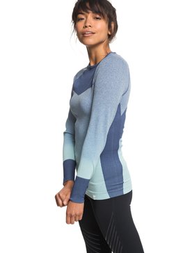roxy, Passana 2 - Tee Shirt de sport à manches longues pour Femme, DRESS BLUES (btk0) Passana 2 - Technical Long Sleeve Top for Women ERJKT03439