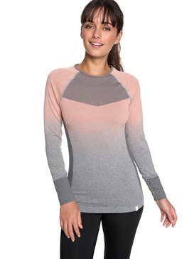 roxy, Passana 2 Technical Long Sleeve Top, CHARCOAL HEATHER (ktah) Passana 2 - Technical Long Sleeve Top ERJKT03439