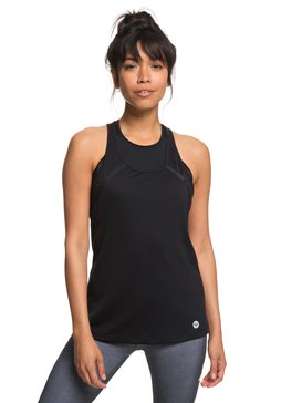 roxy, Live Forever - Camiseta sin mangas de diseño técnico para Mujer, TRUE BLACK (kvj0) Live Forever - Technical Vest Top for Women ERJKT03444