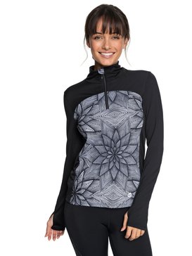 roxy, Snow Piercer - Tee Shirt de sport à manches longues pour Femme, MARSHMALLOW POP SURF STARS (wbt6) Snow Piercer - Technical Long Sleeve Top for Women ERJKT03455