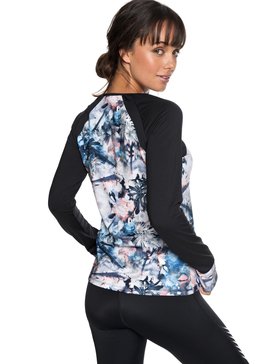 roxy, Cold Run - Tee Shirt de sport à manches longues pour Femme, BACHELOR BUTTON WATER OF LOVE (bgz6) Cold Run - Technical Long Sleeve Top for Women ERJKT03456