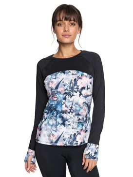 roxy, Cold Run - Tee Shirt de sport à manches longues pour Femme, BACHELOR BUTTON WATER OF LOVE (bgz6) Cold Run - Technical Long Sleeve Top for Women ERJKT03456