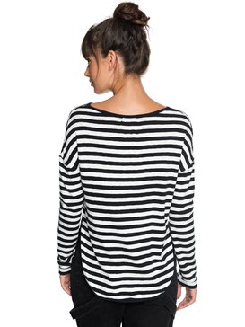 roxy, Curious Direction - T-shirt à manches longues pour Femme, TRUE BLACK BIG SIMPLE STRIPE (kvj3) Curious Direction - Long Sleeve T-Shirt for Women ERJKT03464