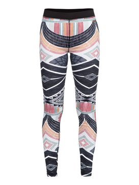 roxy, Daybreak Bottom - Funktionelle Base-Layer-Leggings für Frauen, TRUE BLACK_POP SNOW LINES (kvj7) Daybreak Bottom - Technical Base Layer Leggings for Women ERJLW03001