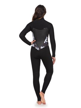 roxy, 3/2mm Syncro Series - Traje de surf GBS con cremallera en el pecho para Mujer, BLACK/WHITE (xbbw) 3/2mm Syncro Series - Chest Zip GBS Wetsuit for Women ERJW103025