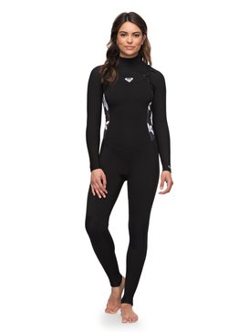 roxy, 3/2mm Syncro Series - Traje de surf GBS con cremallera en el pecho para Mujer, BLACK/WHITE (xbbw) 3/2mm Syncro Series - Chest Zip GBS Wetsuit for Women ERJW103025