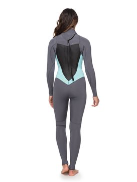 roxy, 4/3mm Syncro Series - Traje de surf GBS con cremallera trasera, DEEP GREY/GLICER BLUE (xggb) 4/3mm Syncro Series - Back Zip GBS Wetsuit ERJW103027
